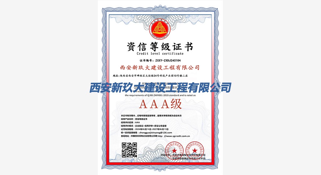 资信等级证书